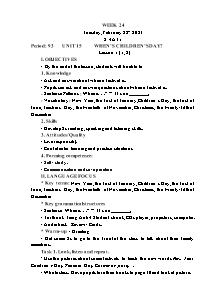 Kế hoạch bài dạy Tiếng Anh Lớp 4 - Tuần 24 - Năm học 2022-2023 - Trần Thị Hạnh