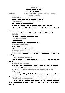 Kế hoạch bài dạy Tiếng Anh Lớp 4 - Tuần 25 - Năm học 2021-2022 - Trần Thị Hạnh