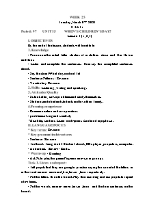 Kế hoạch bài dạy Tiếng Anh Lớp 4 - Tuần 25 - Năm học 2022-2023 - Trần Thị Hạnh