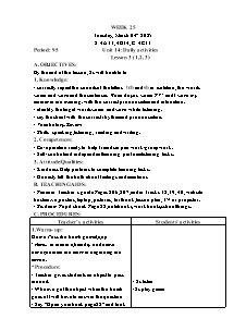 Kế hoạch bài dạy Tiếng Anh Lớp 4 - Tuần 25 - Năm học 2024-2025 - Trần Thị Hạnh