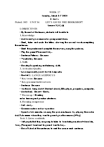 Kế hoạch bài dạy Tiếng Anh Lớp 4 - Tuần 27 - Năm học 2022-2023 - Trần Thị Hạnh