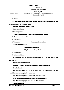 Kế hoạch bài dạy Tiếng Anh Lớp 4 - Tuần 28 - Năm học 2020-2021 - Trần Thị Hạnh