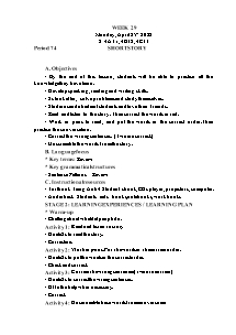 Kế hoạch bài dạy Tiếng Anh Lớp 4 - Tuần 29 - Năm học 2021-2022 - Trần Thị Hạnh