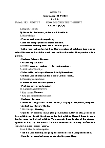 Kế hoạch bài dạy Tiếng Anh Lớp 4 - Tuần 29 - Năm học 2022-2023 - Trần Thị Hạnh