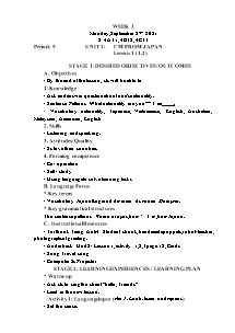 Kế hoạch bài dạy Tiếng Anh Lớp 4 - Tuần 3 - Năm học 2021-2022 - Trần Thị Hạnh