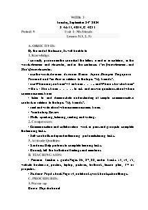 Kế hoạch bài dạy Tiếng Anh Lớp 4 - Tuần 3 - Năm học 2024-2025 - Trần Thị Hạnh