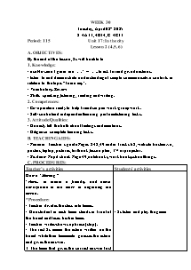 Kế hoạch bài dạy Tiếng Anh Lớp 4 - Tuần 30 - Năm học 2024-2025 - Trần Thị Hạnh