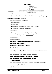 Kế hoạch bài dạy Tiếng Anh Lớp 4 - Tuần 31 - Năm học 2020-2021 - Trần Thị Hạnh
