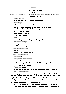 Kế hoạch bài dạy Tiếng Anh Lớp 4 - Tuần 31 - Năm học 2022-2023 - Trần Thị Hạnh
