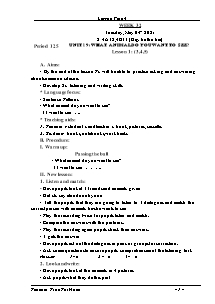 Kế hoạch bài dạy Tiếng Anh Lớp 4 - Tuần 32 - Năm học 2020-2021 - Trần Thị Hạnh