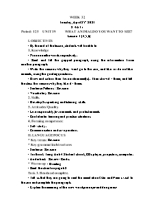 Kế hoạch bài dạy Tiếng Anh Lớp 4 - Tuần 32 - Năm học 2022-2023 - Trần Thị Hạnh