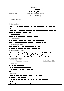 Kế hoạch bài dạy Tiếng Anh Lớp 4 - Tuần 32 - Năm học 2023-2024 - Trần Thị Hạnh