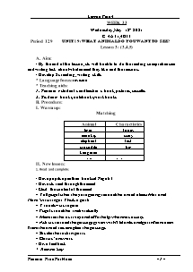 Kế hoạch bài dạy Tiếng Anh Lớp 4 - Tuần 33 - Năm học 2020-2021 - Trần Thị Hạnh