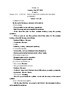 Kế hoạch bài dạy Tiếng Anh Lớp 4 - Tuần 34 - Năm học 2022-2023 - Trần Thị Hạnh