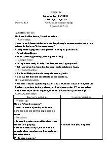 Kế hoạch bài dạy Tiếng Anh Lớp 4 - Tuần 34 - Năm học 2023-2024 - Trần Thị Hạnh