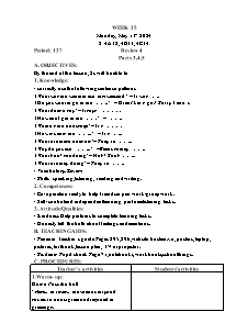 Kế hoạch bài dạy Tiếng Anh Lớp 4 - Tuần 35 - Năm học 2023-2024 - Trần Thị Hạnh