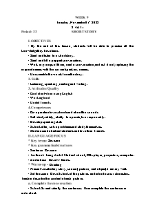 Kế hoạch bài dạy Tiếng Anh Lớp 4 - Tuần 9 - Năm học 2022-2023 - Trần Thị Hạnh