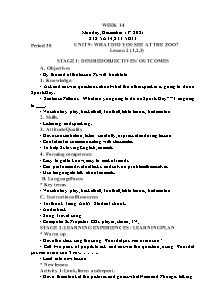 Kế hoạch bài dạy Tiếng Anh Lớp 5 - Tuần 14 - Năm học 2021-2022 - Trần Thị Hạnh