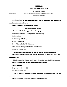 Kế hoạch bài dạy Tiếng Anh Lớp 5 - Tuần 16 - Năm học 2020-2021 - Trần Thị Hạnh