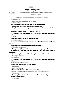 Kế hoạch bài dạy Tiếng Anh Lớp 5 - Tuần 17 - Năm học 2021-2022 - Trần Thị Hạnh