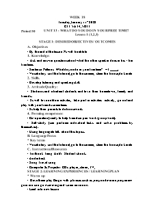 Kế hoạch bài dạy Tiếng Anh Lớp 5 - Tuần 18 - Năm học 2021-2022 - Trần Thị Hạnh
