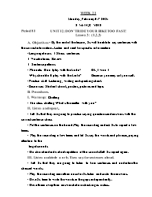 Kế hoạch bài dạy Tiếng Anh Lớp 5 - Tuần 21 - Năm học 2020-2021 - Trần Thị Hạnh