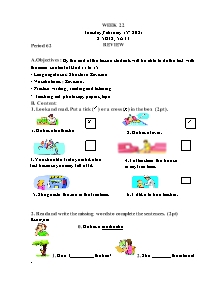 Kế hoạch bài dạy Tiếng Anh Lớp 5 - Tuần 22 - Năm học 2020-2021 - Trần Thị Hạnh