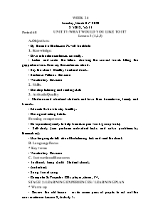 Kế hoạch bài dạy Tiếng Anh Lớp 5 - Tuần 24 - Năm học 2021-2022 - Trần Thị Hạnh