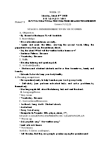 Kế hoạch bài dạy Tiếng Anh Lớp 5 - Tuần 25 - Năm học 2021-2022 - Trần Thị Hạnh