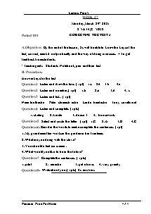 Kế hoạch bài dạy Tiếng Anh Lớp 5 - Tuần 27 - Năm học 2020-2021 - Trần Thị Hạnh