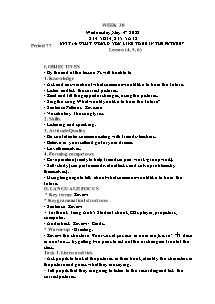 Kế hoạch bài dạy Tiếng Anh Lớp 5 - Tuần 30 - Năm học 2021-2022 - Trần Thị Hạnh