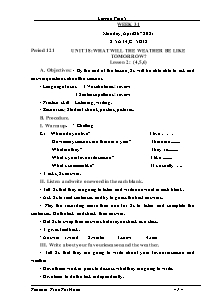 Kế hoạch bài dạy Tiếng Anh Lớp 5 - Tuần 31 - Năm học 2020-2021 - Trần Thị Hạnh