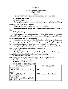 Kế hoạch bài dạy Toán 2 - Tuần 6 - Năm học 2023-2024 - Phan Thị Quỳnh Trang