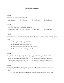 100 Câu hỏi ôn tập Địa lí Lớp 9