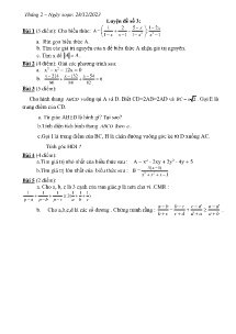 Bài tập ôn tập HSG Toán 8 - Tháng 2 - Năm học 2023-2024
