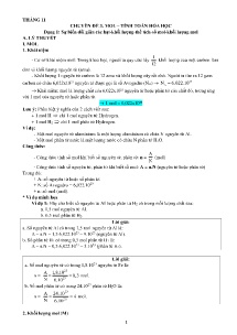 Đề cương bồi dưỡng HSG Hóa học 8 - Chuyên đề 3: Mol. Tính toán hóa học