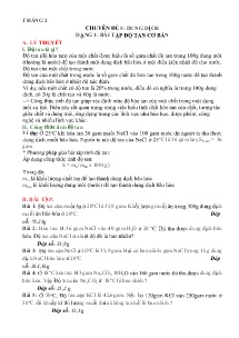 Đề cương bồi dưỡng HSG Hóa học 8 - Chuyên đề 5: Dung dịch