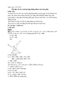 Đề cương bồi dưỡng HSG Toán 7 - Chuyên đề: Ôn tập về các trường hợp bằng nhau của tam giác - Năm học 2023-2024