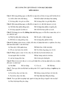 Đề cương ôn tập cuối học kì II GDCD 8 - Năm học 2023-2024