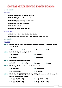 Đề cương ôn tập giữa học kì I Toán 6
