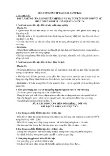 Đề cương ôn tập giữa học kì II Địa lí 8