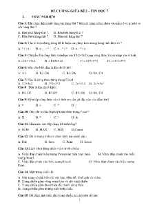 Đề cương ôn tập giữa học kì II Tin học 7