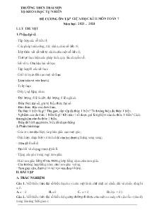 Đề cương ôn tập giữa học kì II Toán 7 - Năm học 2023-2024 - Trường THCS Thái Sơn