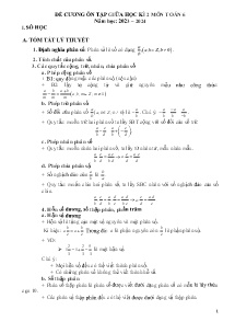 Đề cương ôn tập giữa học kì II Toán Lớp 6 - Năm học 2023-2024