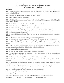 Đề cương ôn tập giữa học kì Khoa học tự nhiên 6 - Năm học 2023-2024