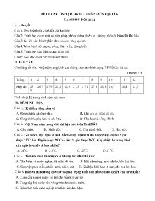 Đề cương ôn tập học kì II Địa lí 6 - Năm học 2023-2024