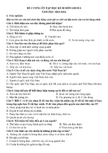 Đề cương ôn tập học kì II GDCD 6 - Năm học 2023-2024