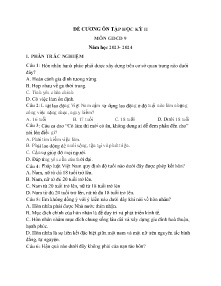 Đề cương ôn tập học kì II GDCD 9 - Năm học 2023-2024