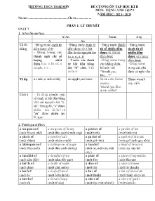 Đề cương ôn tập học kì II Tiếng Anh Lớp 9 - Năm học 2023-2024 - Trường THCS Thái Sơn