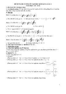 Đề cương ôn tập học kì II Toán 9 - Năm học 2023-2024